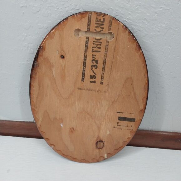 Vintage Native American Artwork On Lacquered Wood 11 Inches Wall Art Home Decor - Picture 2 of 2